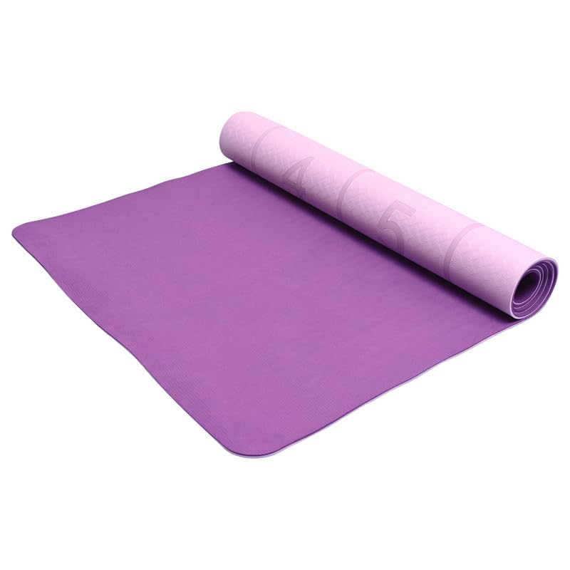 Image of Extra Wide Non Slippery TPE 6ft x 2.62ft x 6mm Yoga Mat for men, Women and Kids with hopscotch Play mat comes with Wooden Marker and bag cover - Lavender