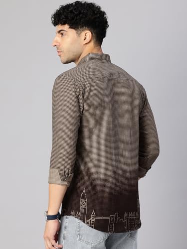 Image of Majestic Man Stylish Ombre Print Pure Cotton Casual Shirt for Men