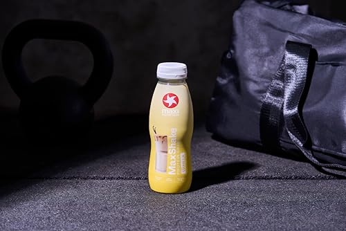 MaxiNutrition MaxShake Protein Milchshake Vanille, 12x 330ml, cremiger Eiweiß-Shake für unterwegs, 25g Protein, low fat & low carb, laktosefrei, ohne künstliche Aromen, Made in Germany