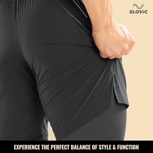 Image of SLOVIC Running Shorts for Men Stylish | 2 in 1 Double Layer Shorts | Lightweight & Breathable Gym Shorts for Men Workout | Ideal for Running, Gym & Sports Blue