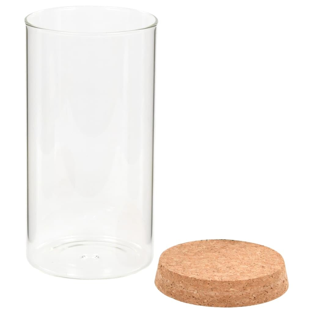 Vorratsgläser mit Korkdeckel 6er Set 1400 ml, Vorratsbehälter aus Glas zur Aufbewahrung von Nudeln und Lebensmitteln, luftdichtes Vorratsglas-Set