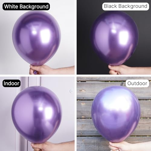 Image of PartyWoo Metallic Purple Star Balloons 110pcs Different Sizes 18 12 10 5 Inch Pack 22 Inch Purple Spike Star Foil Mylar Balloon Arch Kit for Birthday Wedding Party Decorations Purple-G105