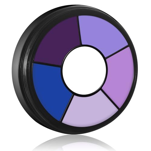 BOBISUKA Purple Face & Body Paint 6 Colors Cream Washable Face Paint for Ursula Witch Gothic Queen Celebrations Costume & Theme Easy to Blend High Pigment & Long Lasting