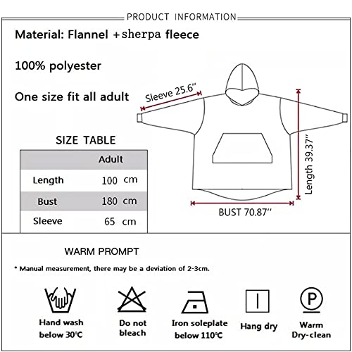 Queenshin Rainbow Unicorn Oversized Hoodie Wearable Blanket For Womens Girls, Kawaii Adults Comfy Sherpa Hoody Sweatshirt Robe With Ears, One Size #TOP5