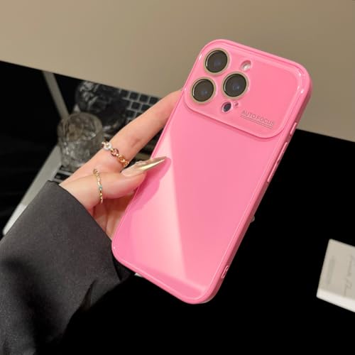 Coque en verre trempé pour iPhone 11 Pro Max rose rouge brillante chic
