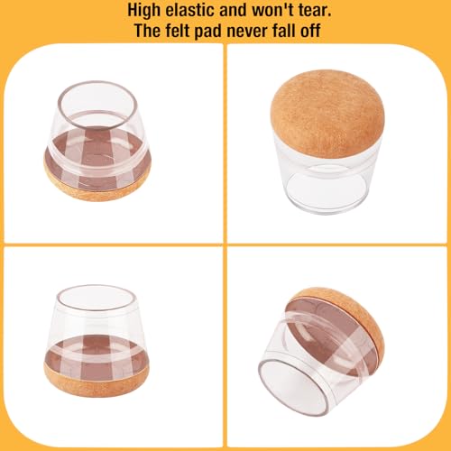 Image of 32-Pcs Small Round Silicone Chair Leg Floor Protectors Thick & Tear | Stretchy Furniture Pads & Caps Protect Hardwood Floors from Scratches & Noise and Fit Most Dining Table & Bar Stool Legs