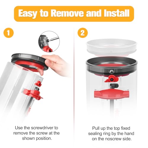 Miniatura 6 de Rukhool Anillo De Sellado Fijo De Cubo De Polvo Para Dyson V11 V15 Recambios Cubo Piezas De Repuestos Partes De Reparación Sv14 Sv17 Sv15 Sv22 Sv28 Aspiradora Accesorios Destornillador