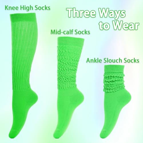 Image of Gvhntk Slouch Socks Women 80s 90s Scrunch Socks Extra Long Slouchy Sock Knee High Sock