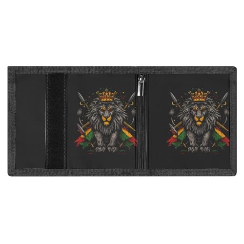 Lion Flag Reggae Rastafarian Rasta Trifold Wallets Slim Coin Purse Card Holder Durable Money Clip for Women Men4