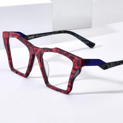 Image of HEPIDEM Gradient Multicolor Acetate Glasses Frame Women Big Oversize Eyeglasses 2023 New Spectacles Eyewear