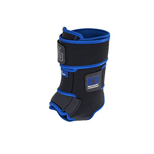 Shock Doctor 752-01-10 ICE Recovery Compression Ankle Wrap Black Adult-S/M