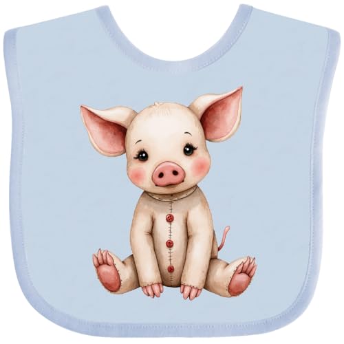 inktastic Vintage Knitted Plush Piglet Baby Bib