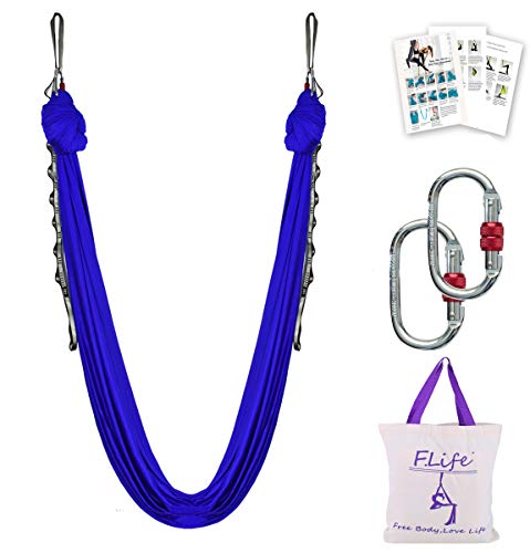 Image of F.Life Aerial Silk Yoga Hammock & Swing for yoga Inversion,Strength training,starter hardware kit