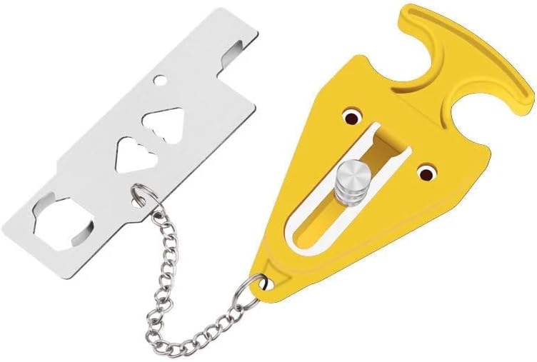 Portable Door Lock Latch Home 1Pcs(Universal Head Black)