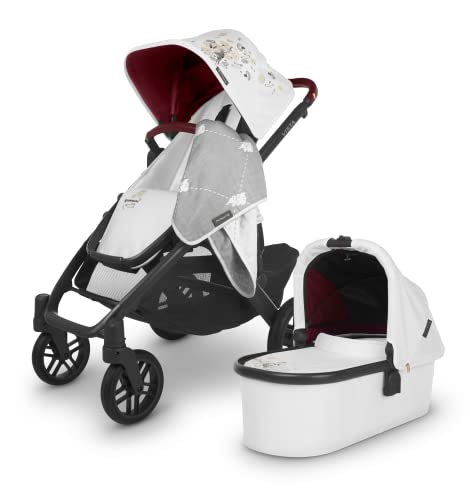 Vista V2 Stroller – Jade Rabbit – White Marl | Carbon Frame | Maroon Leather