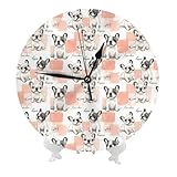Silencieuse et fonctionnant à piles : équipée d'un mécanisme silencieux et sans tic-tac, cette jolie horloge murale silencieuse à carreaux imprimé bouledogue français assure un repos et une concentration ininterrompus. Nécessite une pile AA (non fournie), ce qui en fait une solution d'horloge à piles nécessitant peu d'entretien pour n'importe quelle pièce