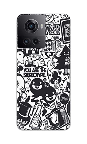 Image of Printed Hard Back Cover Case for OnePlus 10R 5G 80W | 150W Back Cover (Mixed Cartoon) -702