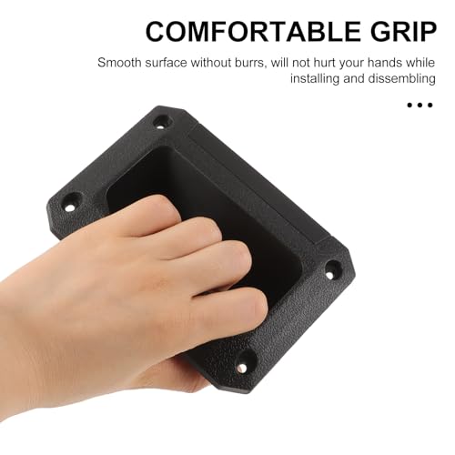 BUGUUYO 8 Piezas Asas Laterales para Altavoces de Plástico Negro de Unidades Manijas Resistentes para Transportar y Reemplazar Gabinetes de Sonido Accesorio Duradero y Fácil de Instalar - imagen 3