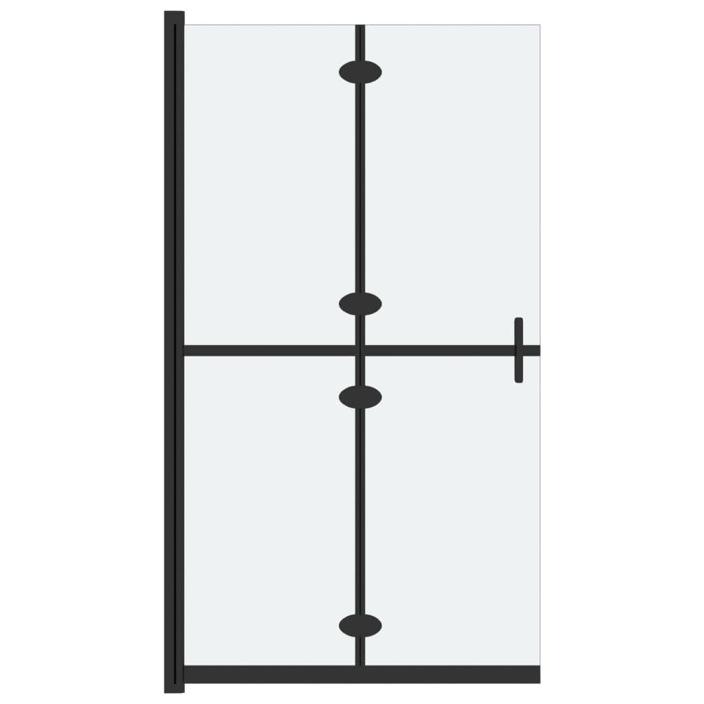 Parete doccia pieghevole in vetro temperato da 5 mm con telaio in alluminio, 80 x 190 cm, pieghevole e salvaspazio, facile da pulire