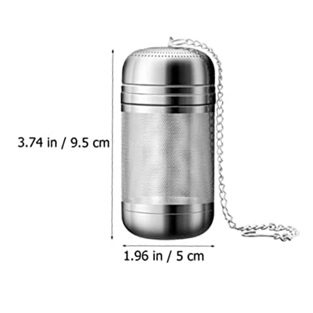 ZYNCUE Infuseur à thé en acier inoxydable avec crochet de chaîne pour thé en vrac – Infuseur à thé réutilisable pour herbes et épices (lot de 2)