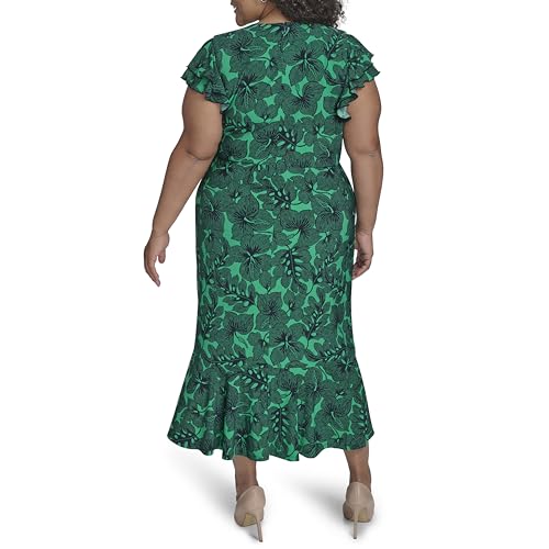 Image of Tommy Hilfiger Women's Flutter Sleeves Jersey Midi Dress