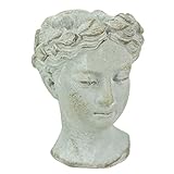 Distinctive Designs Wall Mounted Greek Roman Style Female Head Statue Planter - Small Cement Plant Pot for Indoor Outdoor Home Garden Decor - Artistic Sculpture Plant Holder