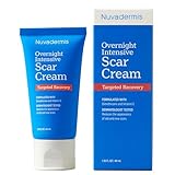 NUVADERMIS Overnight Intensive Scar Cream with Retinol, Allantoin, Vitamin E, Betaine – 1.35 Fl Oz PM Scar Cream Treatment for C-Sections, Keloids & Post-Surgery Care