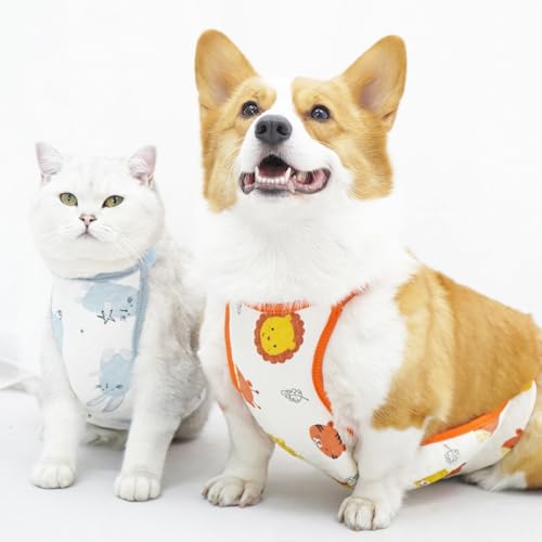 術後服 猫 背中開き 腹巻 伸縮性 通気 手術用 犬用品 エリザベスカラーの代わりに 動物病院 抗菌 消臭 避妊 傷口保護 引っ掻き防止 犬服 小型犬 中型犬 服 (orange(メス),XS:体重3.5-4.5kg)