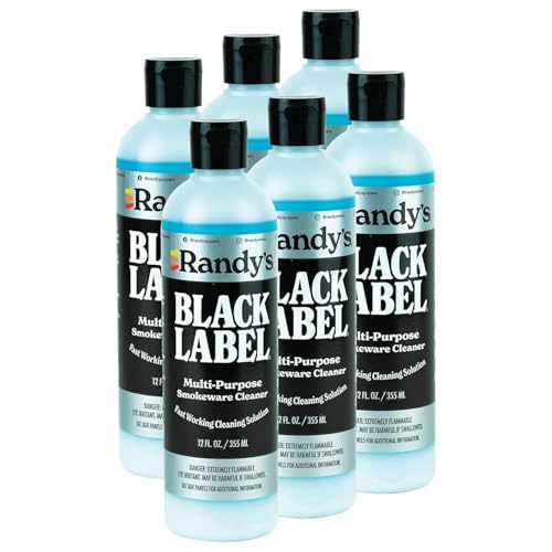 Randys Black Label Cleaner - (12 fl oz) - Best Multipurpose Surface Cleaning Solution for Glass Tops Metal and Ceramic Surfaces - Glass Top Cleaner for Streak-Free Finish - 6-Pack