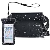 【GRAN CAPACIDAD】 La bolsa impermeable (que mide 8,5 X 6,2 pulgadas) puede cumplir con los requisitos de almacenamiento de su teléfono inteligente, billetera, pasaporte, llaves y otros artículos personales. Y la funda impermeable del teléfono puede contener al menos 20 kg. Los bolsillos impermeables y las bolsas impermeables para teléfonos móviles son el compañero perfecto.
