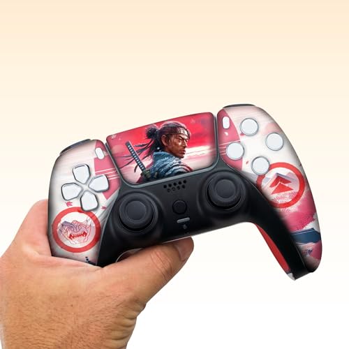 Image of Ghost of Tshushiima Custom PS-5 Controller Wireless compatible with Play-Station 5 Console by BCB Controllers | Proudly Customized in USA with Permanent HYDRO-DIP Printing (NOT JUST A SKIN).