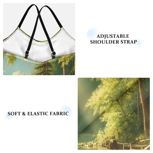 Swan Lake Trees Swimsuit for Girls Bathing Suit Summer Beach One Piece Swimsuits Swimwear3