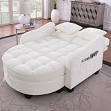 【Compact et élégant】Ce canapé est idéal pour les petits appartements ; sa taille modérée s’intègre parfaitement dans un studio ou une pièce de vie. Malgré sa taille compacte, il n’en est pas moins confortable et se déplie en un lit spacieux. Facile à nettoyer et à déplacer, son tissu respirant assure une bonne circulation de l’air.