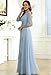 jdoiweidm Long Sleeve Mother of The Groom Dresses for Women Pleated Chiffon Ruffle Elegant Formal Dress Sage Green Size 4