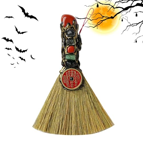 Imtrub Scopa per altare,Scopa per altare strega - Scopa a torre portatile | Scopa in naturale Feng Shui, scopa da strega per l'arredamento della camera da letto, piccola scopa da altare