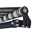 ALEKO Home Patio Awning | Retractable Handle Crank Deck Canopy | UV Protection Sun Shade | Manual Black Frame | Upgraded 2024 | 12x10 | Gray/White