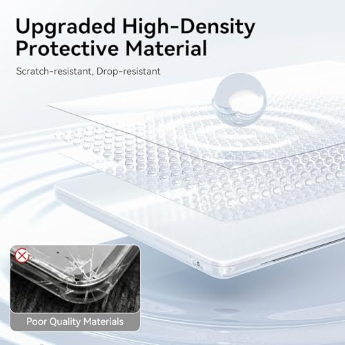 Image of EooCoo Case Compatible with MacBook Air 13 inch M5 2026-2022 M4 M3 M2 A3449 A3240 A3113 A2681, Matte Hard Shell Scratch Resistant Protective Cover for Mac Air 13.6 inch, Original Clear