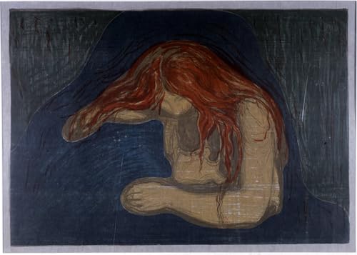 Lienzo el vampiro de edvard munch pintura expresionista para decoraciones del hogar con alma