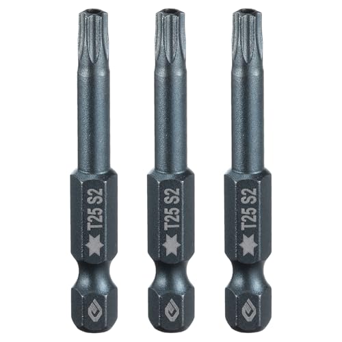 QUARKZMAN 3 Stück T25 Torx Bit Set, 50mm Länge Bitsatz 1/4 Zoll Sechskantschaft S2 Stahl Magnetisch für Schraubendreher Akkuschrauber Schrauben Werkzeug
