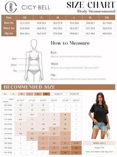 Cicy Bell Womens Short Sleeve Tunic Tops Summer Crew Neck Side Split T Shirts Casual Loose Fit Basic Tees Shirts Dark Grey — view 6