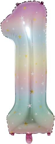 Globos de helio de papel de aluminio de 40 pulgadas con diseño de estrella arcoíris y degradado de gran tamaño, globos grandes (40 pulgadas,