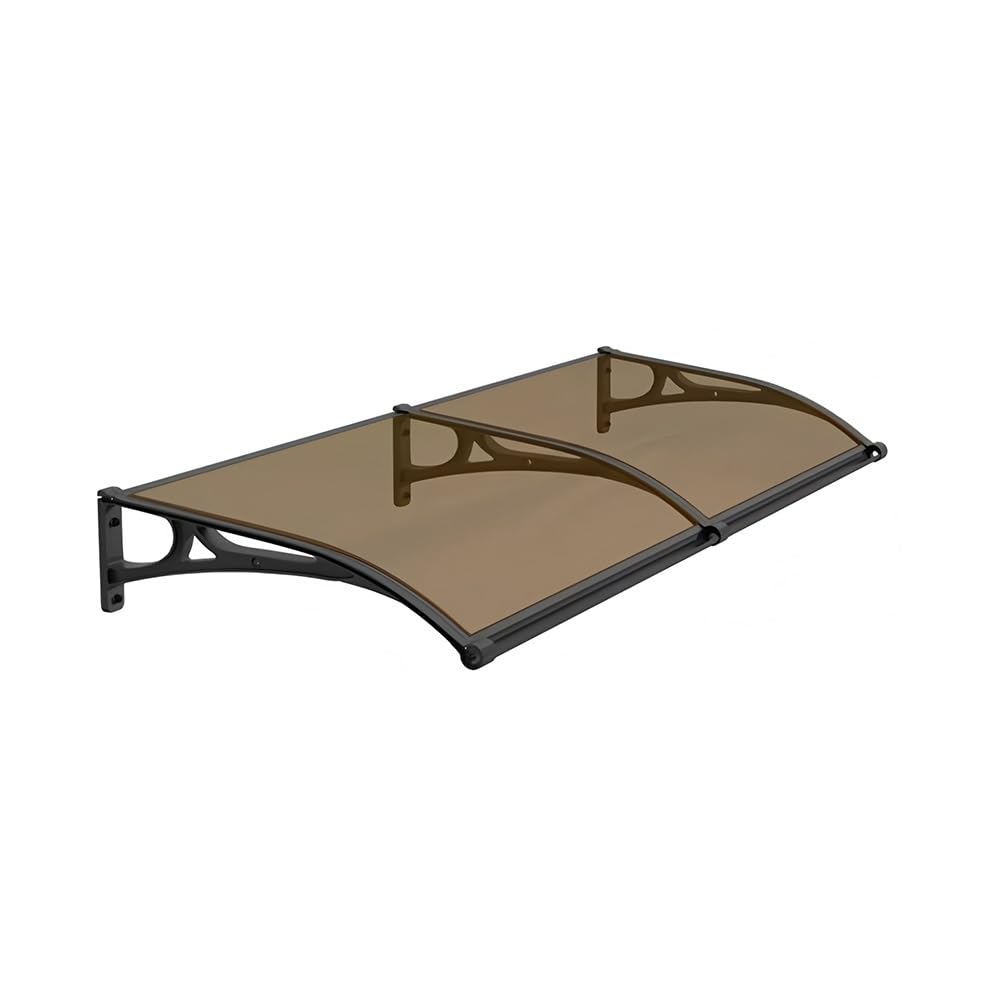 Auvent de porte d'extérieur 75x120 cm avec drainage et support noir