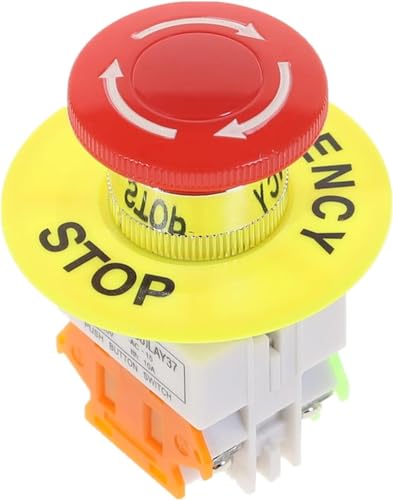 Bouton-poussoir d'arrêt d'urgence DPST 1NO 1NC avec mécanisme de coup de poing rouge
