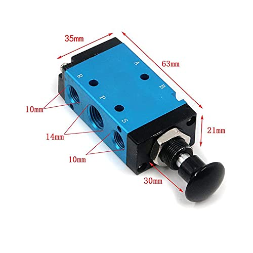 Électrovanne pneumatique commande manuelle 1/4 5 voies push-pull à inversion fluide