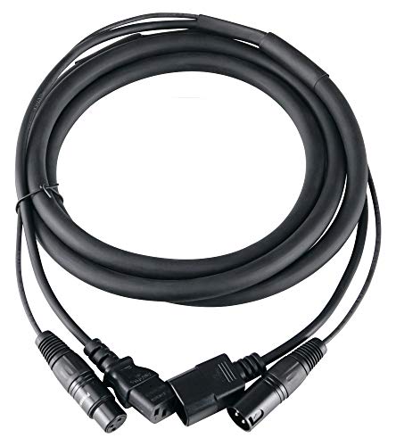 Showlite Pronomic Stage IECD-2.5 DMX Cable Híbrido C/DMX (Cable combinado para alimentación y señal DMX, longitud: 2,5 m) Negro
