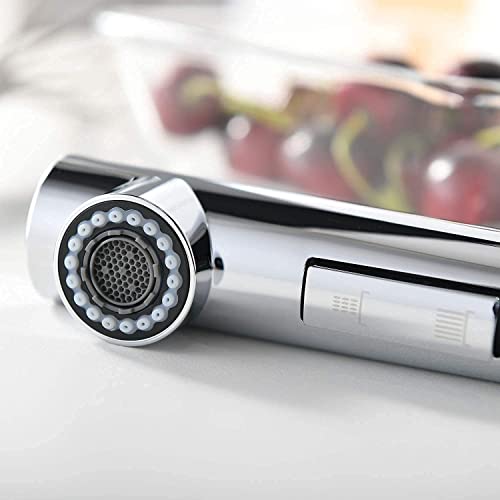 Robinet de cuisine à poignée unique avec pulvérisateur extractible, convient pour 1 ou 3 trous, corps en laiton | Leroy Merlin