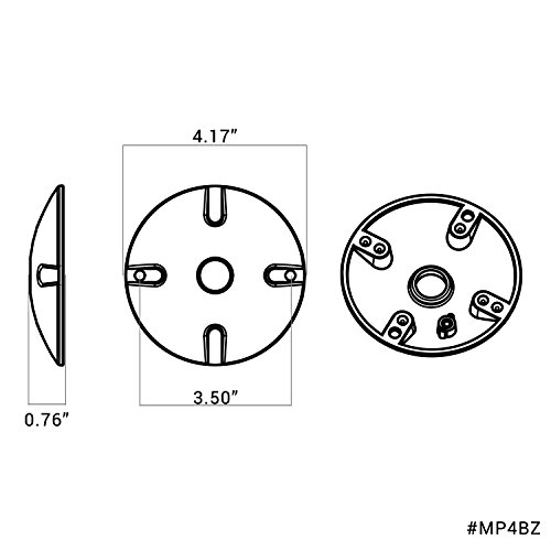4 In. Round Weatherproof Electrical Junction Box Cover With 1/2 In. Npt Thread Outlet For Indoor/Outdoor Use – Landscape Accessories – Bronze #TOP1