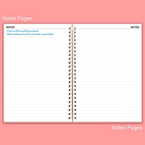 Fitness Journal For Women & Men - A5 Workout Journal/Planner To Track Weight Loss, Gym, Bodybuilding Progress - Daily Health & Wellness Tracker, Pu Leather Cover, Pink #TOP5