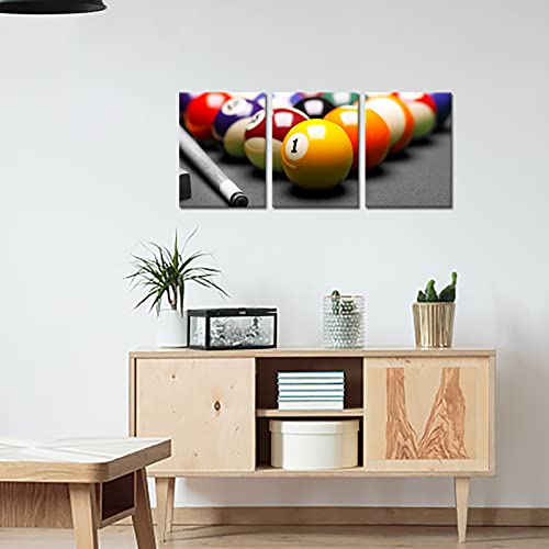 Apicoture Billiards Picture Canvas Wall Art Billiards Pool Hall Poster Pool Table Pictures Pool Room Wall Decor Ready to Hang 12"x16"x3 Pieces - Image 5