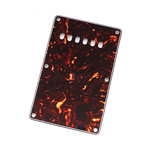 Musiclily 6 Hole ST Back Plate Tremolo Cavity Cover for China Squier Electric Guitar 4Ply Tortoise Shell - Image 3